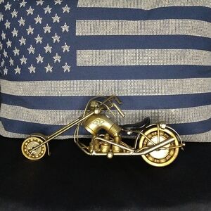 **Harley Chopper Motorcycle Handmade Welded Metal Sculpture**